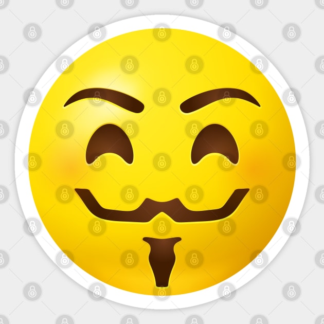 Anonymous Hacker Mask Emoji Sticker by Vilmos Varga